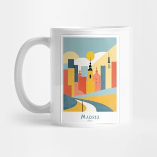 Spain Abstract Madrid Skyline Mug